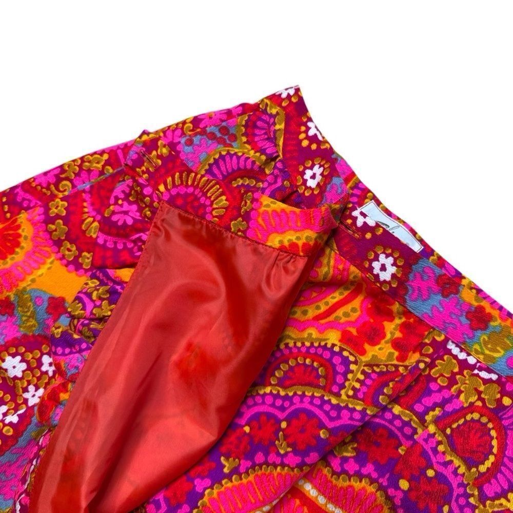 60s Vintage ALICE of California Cocktail Party MCM Floral Vivid skirt - Picture 5 of 7